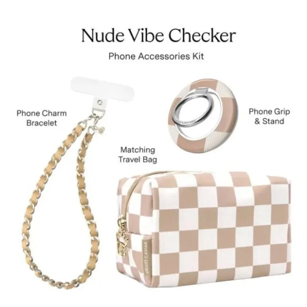 Velvet Caviar Phone Accessories Set, Nude Vibe Checker